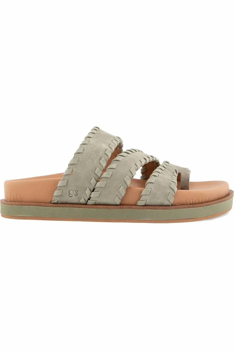 NEW GENTLE SOULS women's niles whip stitch band sandal in sage green